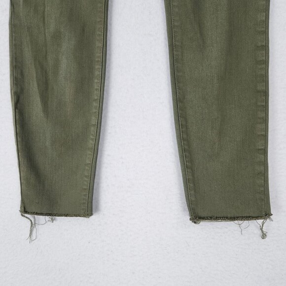 Liverpool Jeans Womens 2 Petite Green Gia Glider Skinny Leg Raw Hem Mid Rise - Picture 3 of 13